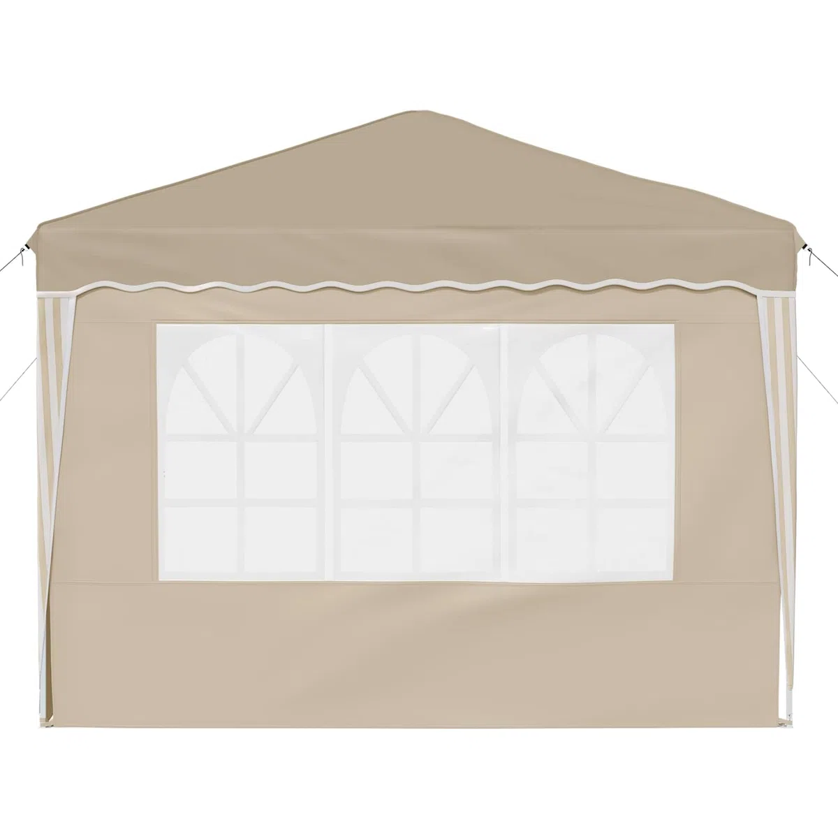 Namiot imprezowy Pop-up 288 x 288 x 245 cm, kremowy materiał Oxford, namiot ogrodowy, odporny na działanie warunków atmosferycznych, z ochroną przed promieniowaniem UV, częściami bocznymi