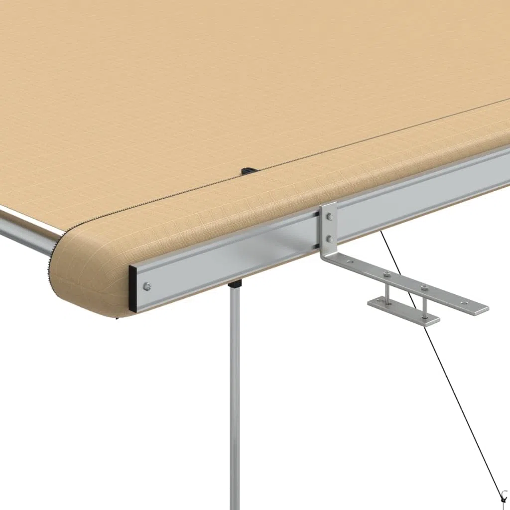 Markiza do przyczep kempingowych, beżowa, 2,4 x 2 x 2,15 m, wykonana z aluminium i poliestru 160 g, ochrona przed promieniowaniem UV, na kemping, do aktywności na świeżym powietrzu, festiwalu