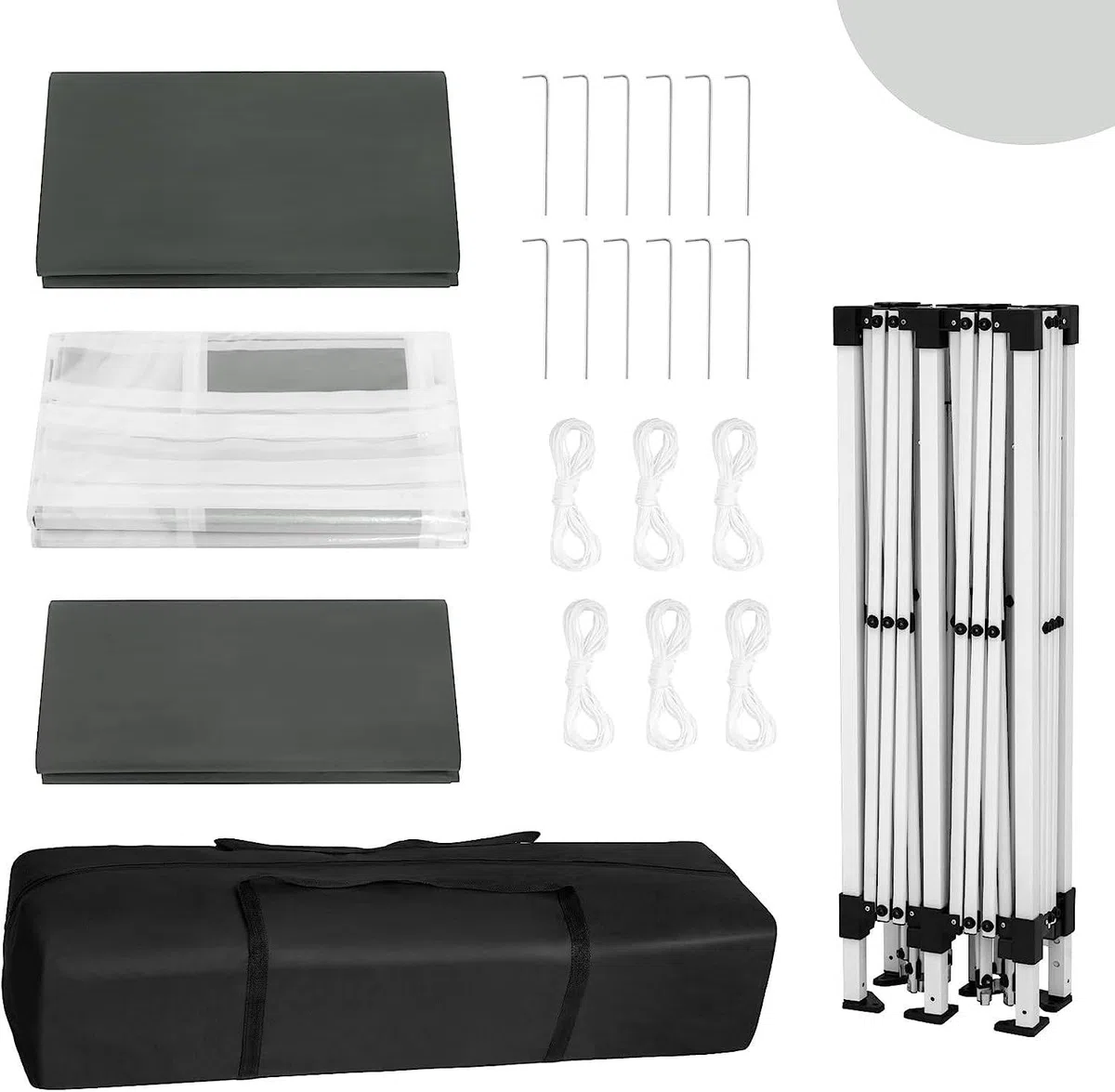 Pawilon 3 x 6 m, wodoszczelny, stabilny, ochrona przed promieniowaniem UV 50+, z 6 ściankami bocznymi, z regulacją wysokości, do ogrodu, na taras, kemping, imprezę i wesele
