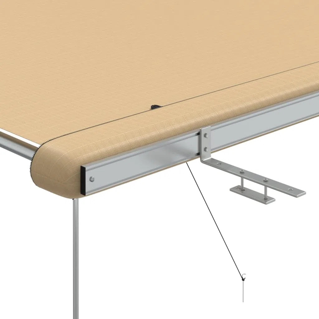 Markiza do przyczep kempingowych, beżowa, wykonana z aluminium i poliestru 160 g, 2,4 x 2,5 x 2,15 m, wodoszczelna torba do przechowywania na kempingu, podczas aktywności na świeżym powietrzu