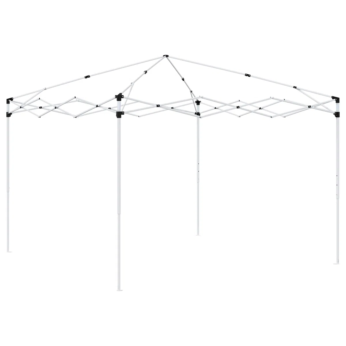 Namiot imprezowy Pop-up 288 x 288 x 245 cm, kremowy materiał Oxford, namiot ogrodowy, odporny na działanie warunków atmosferycznych, z ochroną przed promieniowaniem UV, częściami bocznymi