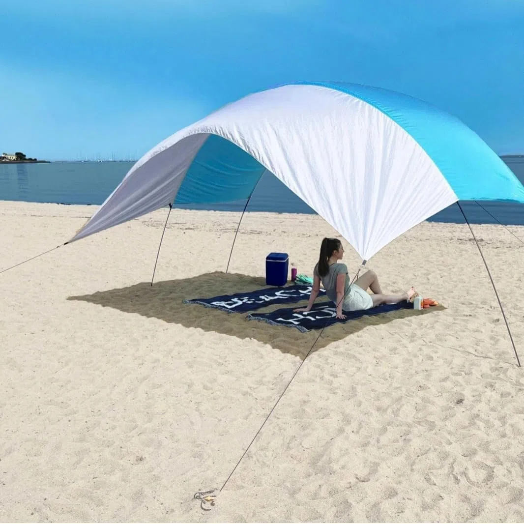 Namiot Plażowy Pop Up Z Baldachimem, Przenośna Osłona Przeciwsłoneczna Z Ochroną Uv Upf50 - Idealna Do Wędkowania, Wędrówek I Biwakowania - Wodoodporna I Wiatroszczelna Konstrukcja Zapewnia